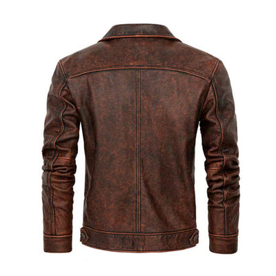 Newly Arrival Top Layer Cowhide Genuine Leather Jacket Casual Retro Men's Jacket